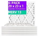 MERV 13 Pleated Air Filters 6-Pack, 20x23x1