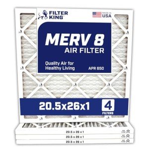 Filter King 20.5x26x1 MERV 8 Air Filters - 4 Pack