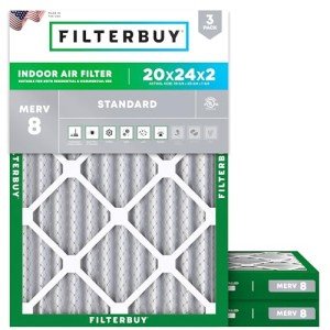 20x24x2 MERV 8 Pleated Air Filters (3-Pack)