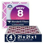 21x21x1 MERV 8 Air Filters - 4-Pack