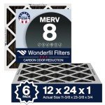 12x24x1 MERV 8 Carbon Air Filters (6 Pack)