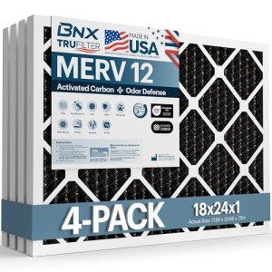 BNX TruFilter 18x24x1 MERV 12 Air Filters 4-Pack