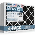 BNX TruFilter 18x24x1 MERV 12 Air Filters 4-Pack
