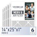 14x25x1 MERV 8 Air Filters 6-Pack