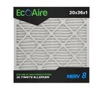 Eco-Aire 20x36x1 MERV 8 Pleated Air Filters