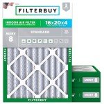 Filterbuy 16x20x4 MERV 8 Air Filters (3-Pack)