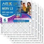 20x20x2 MERV 13 Electrostatic Air Filters - 6 Pack