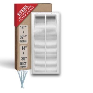 14x30 Steel Return Air Filter Grille - White