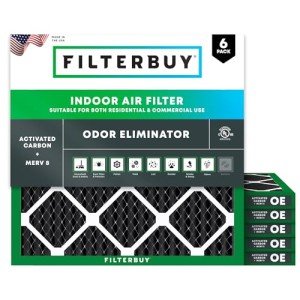 Filterbuy 25x25x1 MERV 8 Air Filters 6-Pack