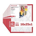 Honeywell 16x25x1 MERV 11 Air Filters (12-Pack)