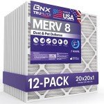 BNX TruFilter 20x20x1 MERV 8 Air Filters (12-Pack)