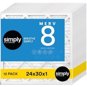24x30x1 MERV 8 Air Filter 12 Pack