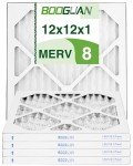 BOOGUAN 12x12x1 MERV 8 Air Filters - 4-Pack