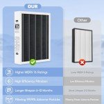 20x25x5 MERV 16 Air Filter - 2 Pack