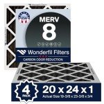 20x24x1 MERV 8 Carbon Air Filter Pack
