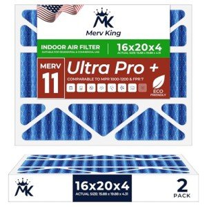 MervKing 16x20x4 MERV 11 Air Filter 2-Pack