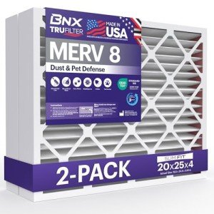 BNX TruFilter MERV 8 Air Filters 2-Pack 20x25x4
