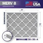 BNX TruFilter MERV 8 Air Filters 2-Pack 20x25x4