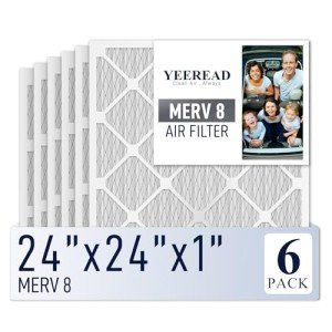 YEEREAD MERV 8 Air Filters 6-Pack, 24x24
