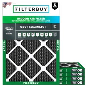 Filterbuy 20x22x1 MERV 8 Odor Eliminator Filters