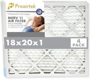 Proairtek 18x20x1 MERV 11 Air Filters - Pack of 4