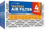MERV 13 Pleated Air Filters 16x25x4 (4-Pack)