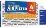 MERV 13 Pleated Air Filters 16x25x4 (4-Pack)