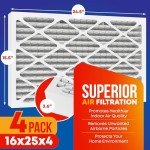MERV 13 Pleated Air Filters 16x25x4 (4-Pack)