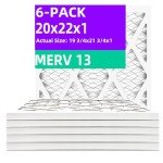 MERV 13 Pleated Air Filters 6-Pack 20x22x1