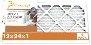 Proairtek 12x24x1 MERV 8 Air Filters - 2 Pack