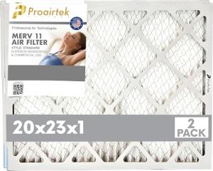 Proairtek 20x23x1 MERV 11 Air Filters, 2-Pack
