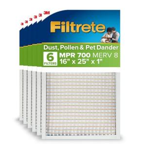 Filtrete 16x25 AC Furnace Air Filter, 6-Pack