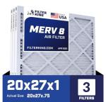 Filter King 20x27x1 MERV 8 Air Filter 3-Pack
