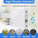 2 Pack MERV 16 Air Filters 20x26x5
