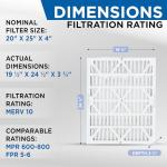 Glasfloss MERV 10 20x25x4 Air Filters - Box of 4