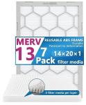 OlitAir MERV 13 14x20x1 Reusable Air Filter 7-Pack