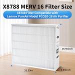 X8788 MERV16 Air Filter 20x26x5 (2 Pack)