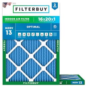 Filterbuy 16x20x1 MERV 13 Air Filters 2-Pack