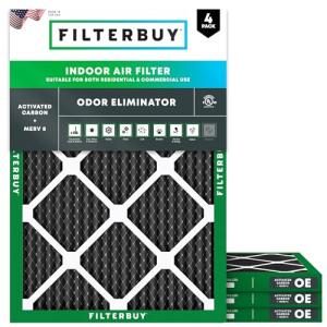 Filterbuy 20x24x1 MERV 8 Odor Eliminator Filters
