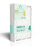 Accumulair Gold 12x16x1 MERV 8 Air Filter 4-Pack