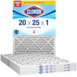 Clorox MERV 13 Pleated Air Filters, 4 Pack