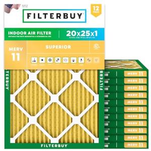 Filterbuy 20x25x1 MERV 11 Air Filters (12-Pack)