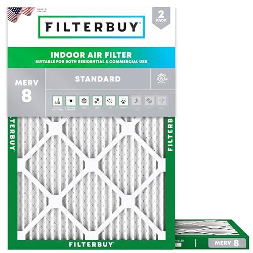 Filterbuy MERV 8 Pleated Air Filters 2-Pack