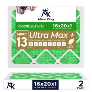 MervKing 16x20x1 MERV 13 Air Filter 2-Pack