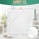 4 Pack MERV 13 Pleated Air Filters 10x10
