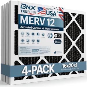 BNX TruFilter 16x20x1 MERV 12 Odor Defense Filters