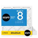 20x25x4 MERV 8 Air Filter, 2 Pack