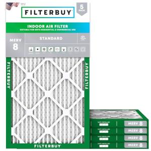 15x30x1 MERV 8 Pleated Air Filters 5-Pack