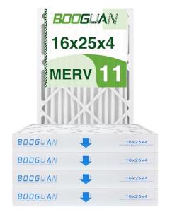 BOOGUAN 16x25x4 MERV 11 Air Filter 4-Pack