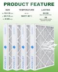 BOOGUAN 16x25x4 MERV 11 Air Filter 4-Pack